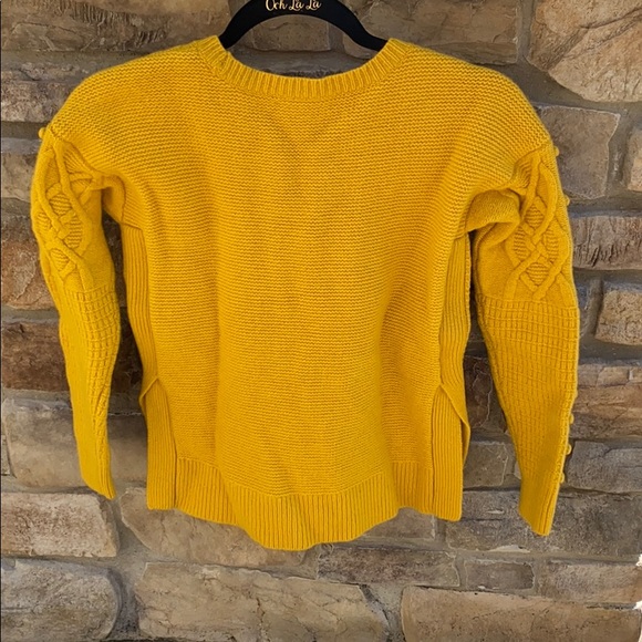 Madewell 🌺 Gold Cable Knit Sweater Sz XS - Picture 4 of 7